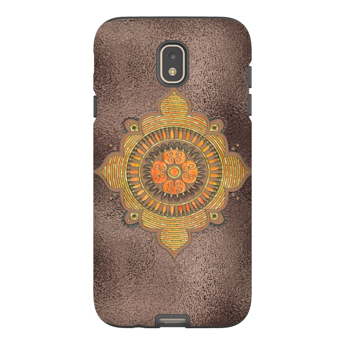 Galaxy J7 StrongFit Mandala On Copper 2 by Andrea Haase
