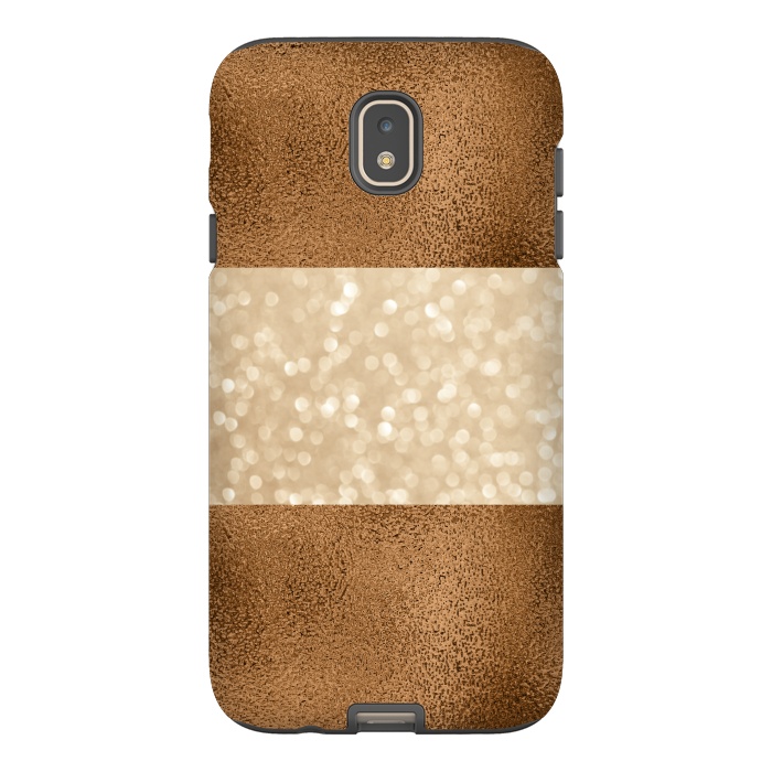 Galaxy J7 StrongFit Faux Glitter And Copper by Andrea Haase