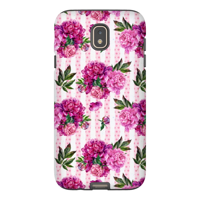 Galaxy J7 StrongFit Stripes and Peonies  by  Utart