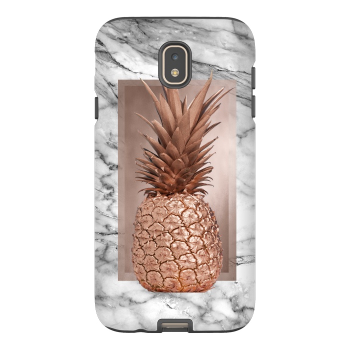 Galaxy J7 StrongFit Copper Pineapple on Gray Marble  by  Utart
