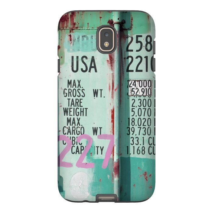Galaxy J7 StrongFit Turquoise Grafitti Container by Andrea Haase