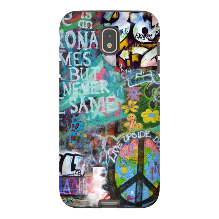 Galaxy J7 StrongFit Graffiti Text And Peace Sign by Andrea Haase