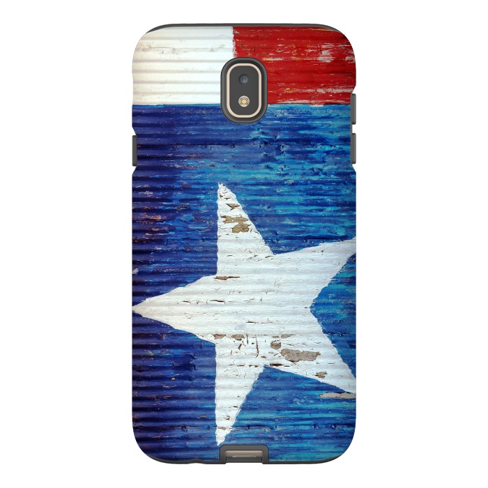 Galaxy J7 StrongFit Texas Flag On Distressed Metal by Andrea Haase