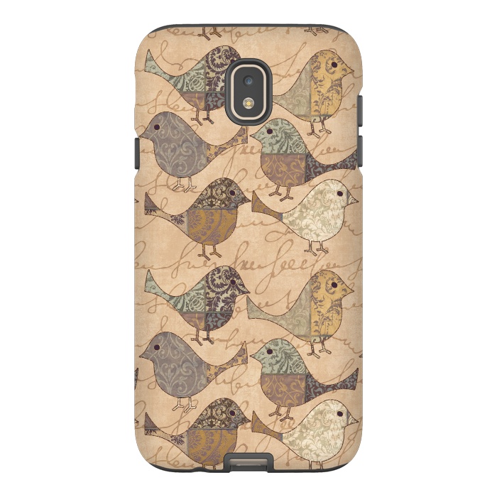 Galaxy J7 StrongFit Patchwork Bird Pattern by Andrea Haase