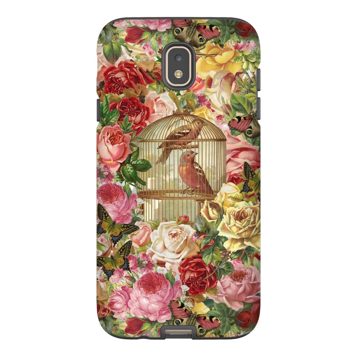 Galaxy J7 StrongFit Vintage Bird Cage and Flowers by Andrea Haase