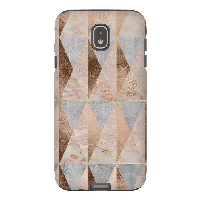 Galaxy J7 StrongFit Modern Marble Geode Copper Triangle Argyle by  Utart