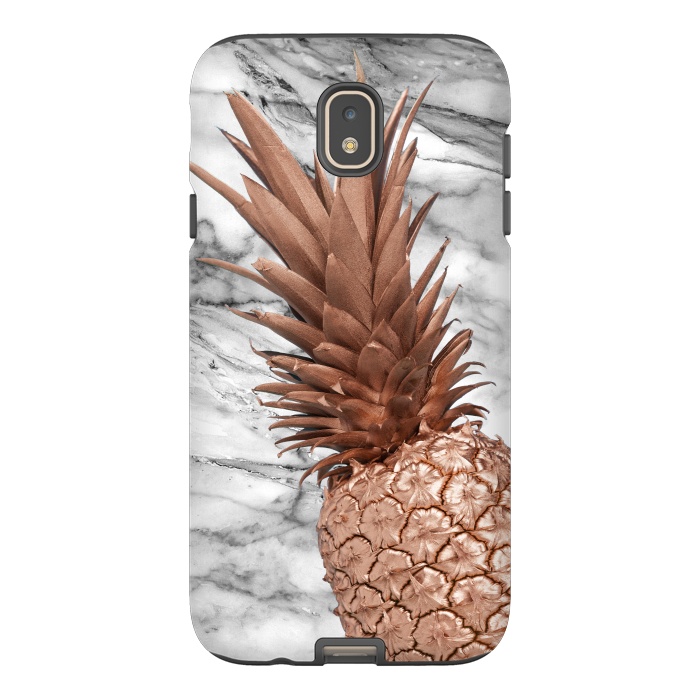 Galaxy J7 StrongFit Rose Gold Pineapple on Marble by  Utart