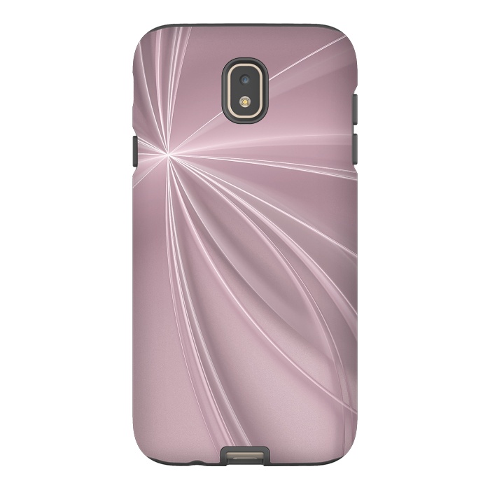 Galaxy J7 StrongFit Fractal Light Rays Soft Pink by Andrea Haase
