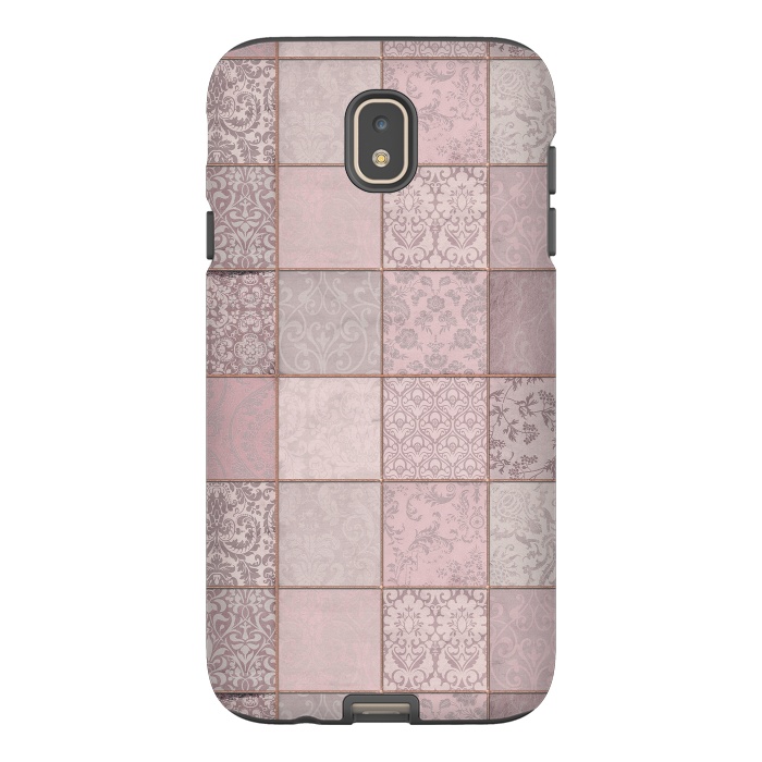 Galaxy J7 StrongFit Nostalgic Patchwork Tiles Soft Pink by Andrea Haase