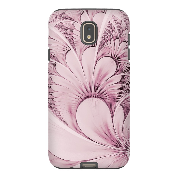 Galaxy J7 StrongFit Pink Flourish Fractal by Andrea Haase