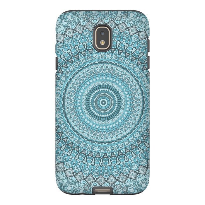 Galaxy J7 StrongFit Teal Turquoise Mandala by Andrea Haase