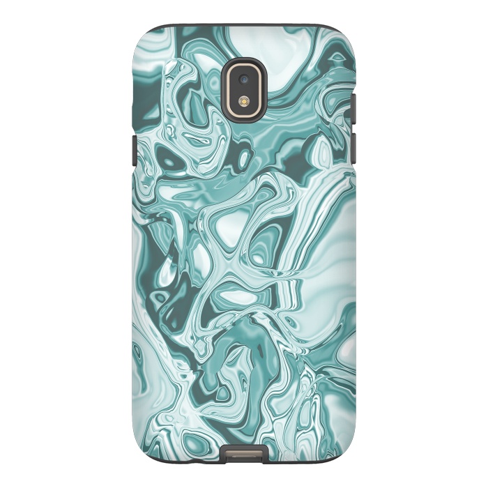 Galaxy J7 StrongFit Faux Marble Teal Green 2 by Andrea Haase