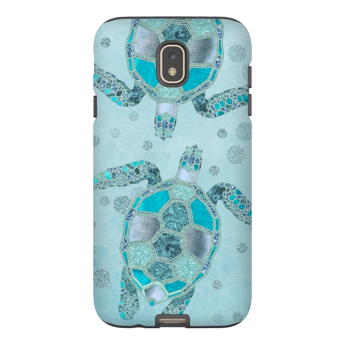 Galaxy J7 StrongFit Turquoise Glamour Turtle 2 by Andrea Haase