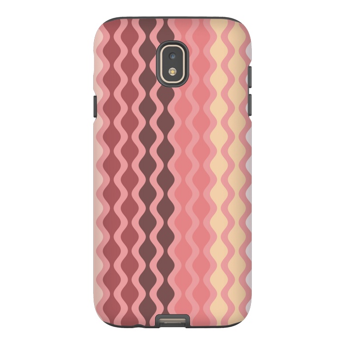 Galaxy J7 StrongFit Falling Waves in Pink and Brown by Paula Ohreen
