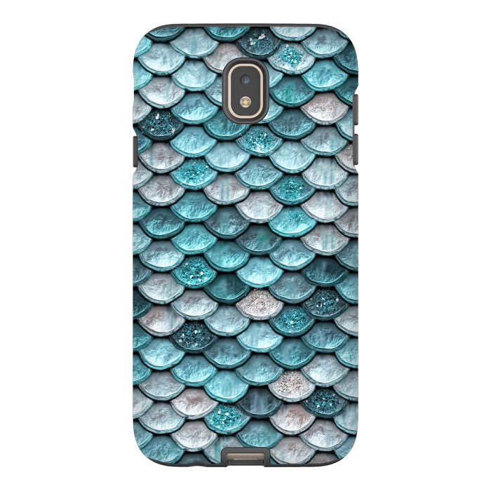 Galaxy J7 StrongFit Silver and Blue Metal Glitter Mermaid Scales by  Utart