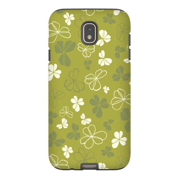 Galaxy J7 StrongFit Lucky Clover in Green and White by Paula Ohreen