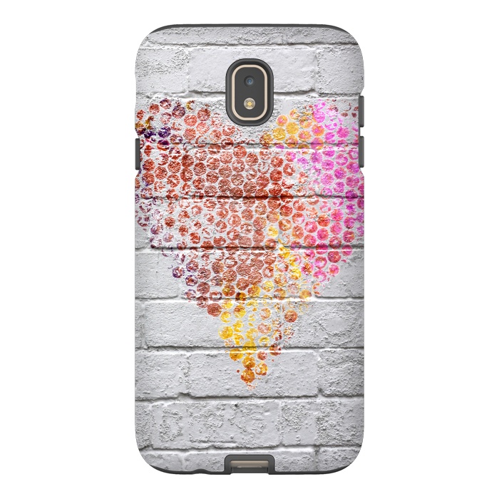 Galaxy J7 StrongFit Spray Paint Heart On Brick Wall by Andrea Haase