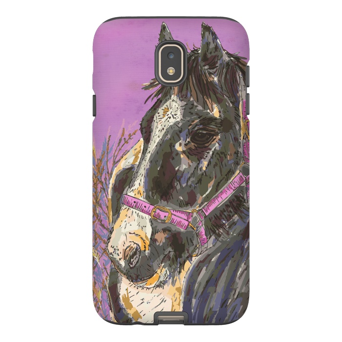 Galaxy J7 StrongFit Black and White Horse by Lotti Brown