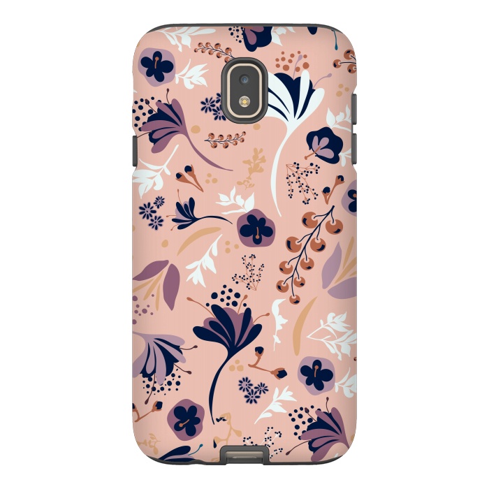 Galaxy J7 StrongFit Beautiful Blooms on Salmon Pink by Paula Ohreen