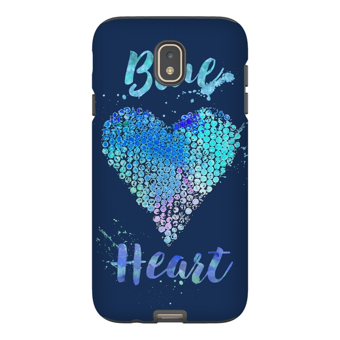 Galaxy J7 StrongFit Blue Heart  by Andrea Haase