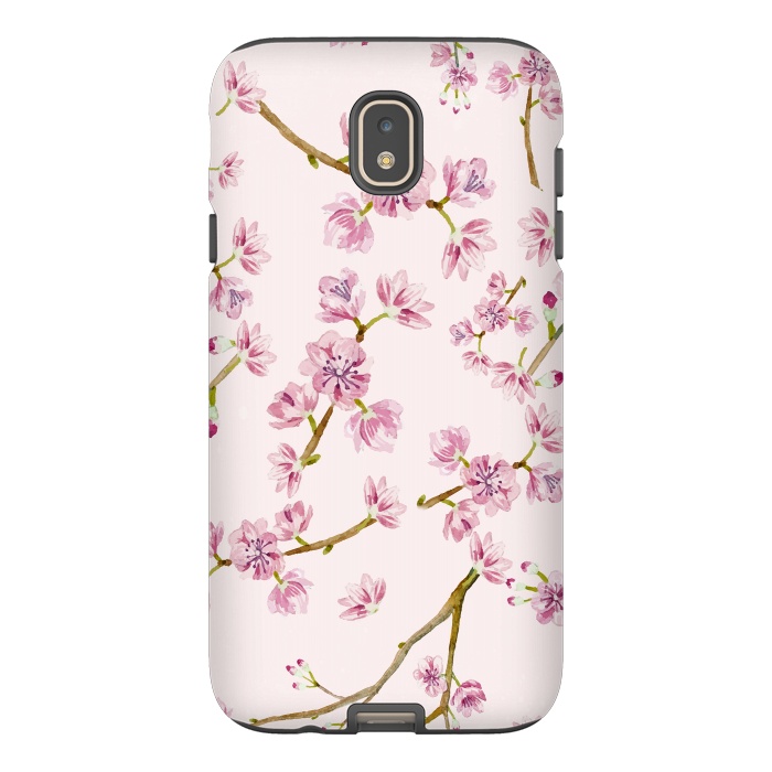 Galaxy J7 StrongFit Pink Spring Cherry Blossom Pattern by  Utart