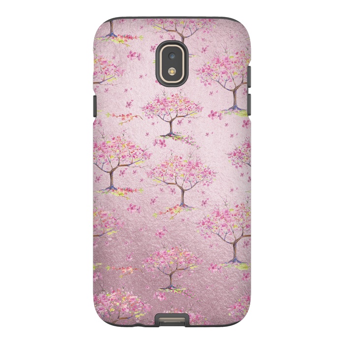 Galaxy J7 StrongFit Pink Metal Cherry Blossom Trees Pattern by  Utart
