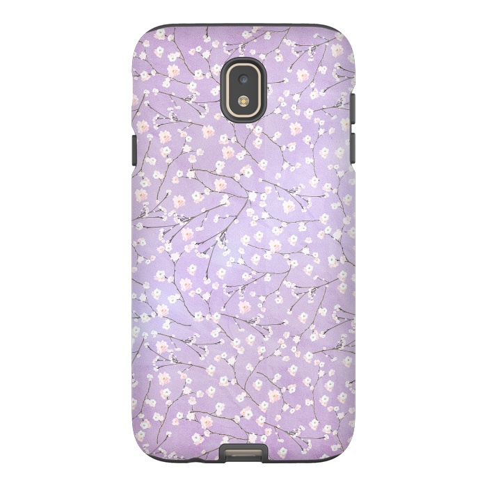 Galaxy J7 StrongFit Purple Watercolor Spring Cherry Blossom Pattern by  Utart