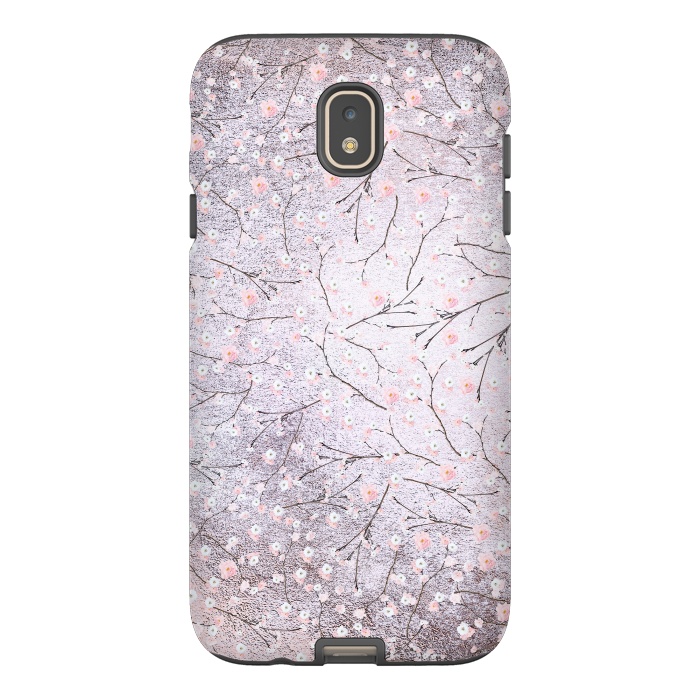 Galaxy J7 StrongFit Purple Gray Metal Shiny Cherry Blossom Pattern by  Utart