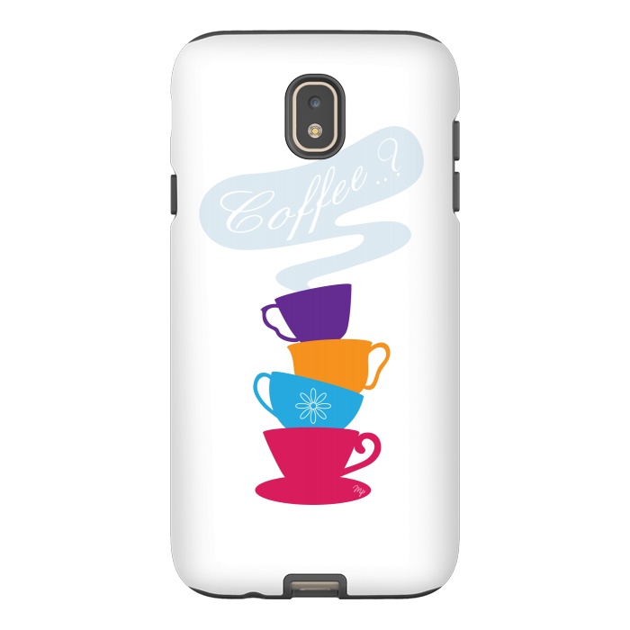 Galaxy J7 StrongFit Bright Coffee Cups by Martina