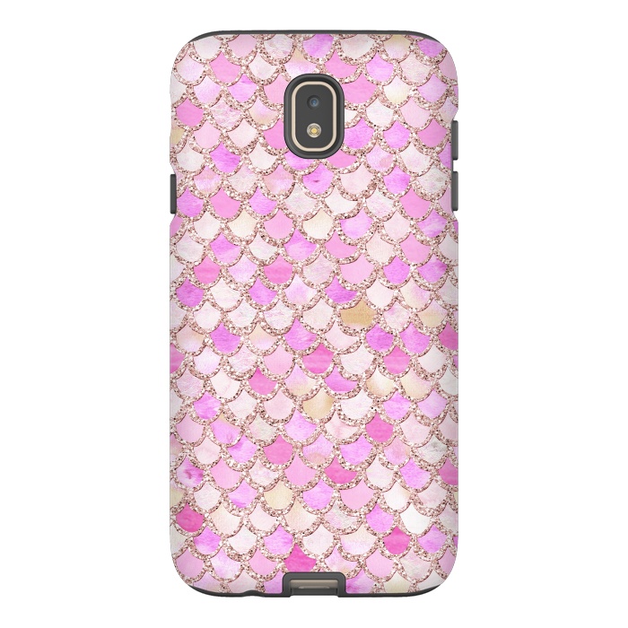 Galaxy J7 StrongFit Light Pink hand drawn mermaid scales by  Utart