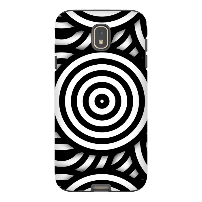 Galaxy J7 StrongFit Pop-Art Circle Pattern Black White 2 by Andrea Haase