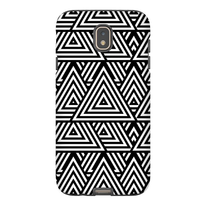 Galaxy J7 StrongFit Black White Triangle Pattern by Andrea Haase