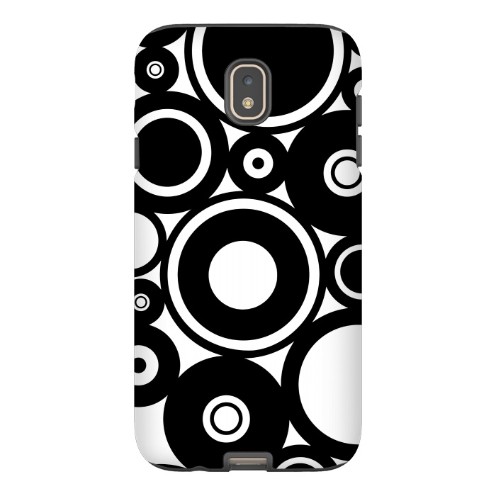 Galaxy J7 StrongFit Pop-Art Black White Circles by Andrea Haase