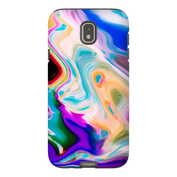 Galaxy J7 StrongFit Colorful Abstract Marble Swirls by Dushan Medich