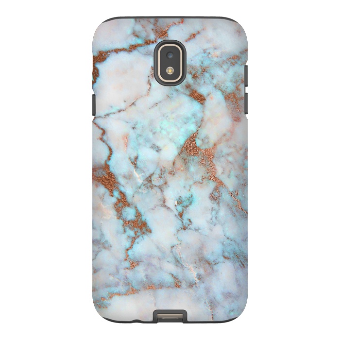 Galaxy J7 StrongFit White & Gold Faux Marble by Dushan Medich