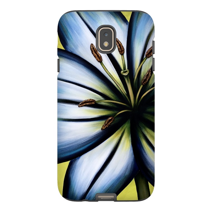 Galaxy J7 StrongFit Blue Lily by Denise Cassidy Wood