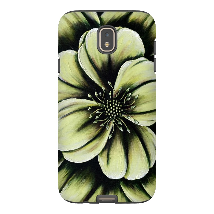Galaxy J7 StrongFit Green Flower by Denise Cassidy Wood