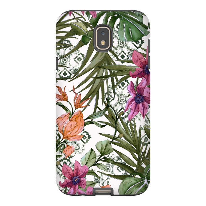 Galaxy J7 StrongFit Tropical tribal floral by Mmartabc