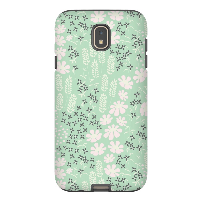 Galaxy J7 StrongFit Floral Mint Pattern 013 by Jelena Obradovic