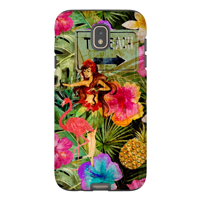Galaxy J7 StrongFit Vintage Hula Girl- To the Beach by  Utart