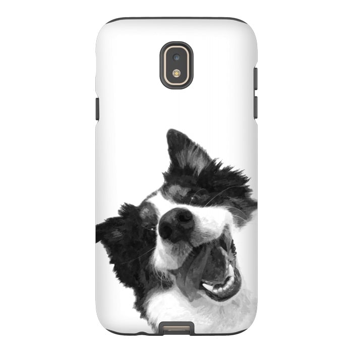 Galaxy J7 StrongFit Black and White Happy Dog by Alemi