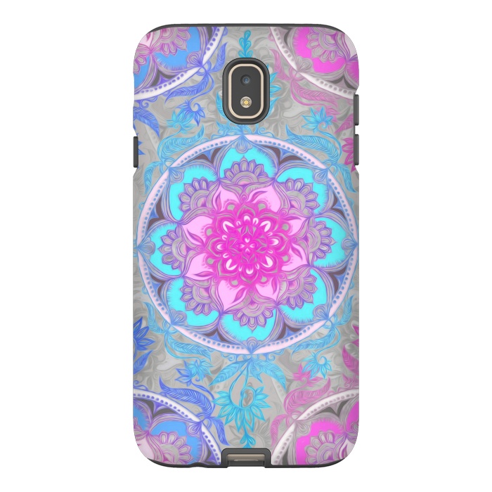 Galaxy J7 StrongFit Pink, Purple and Turquoise Super Boho Medallions by Micklyn Le Feuvre