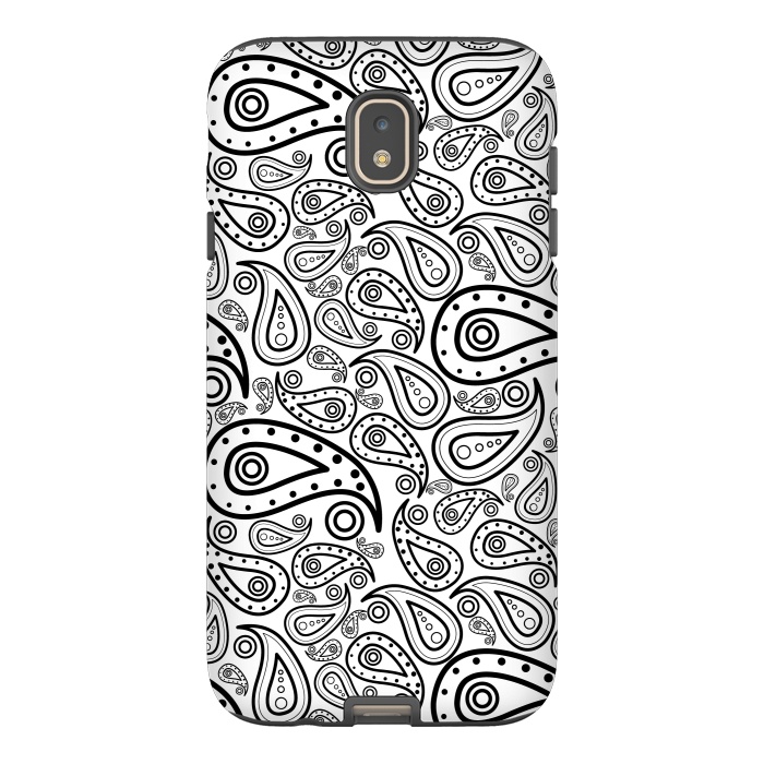 Galaxy J7 StrongFit black and white paisley by TMSarts