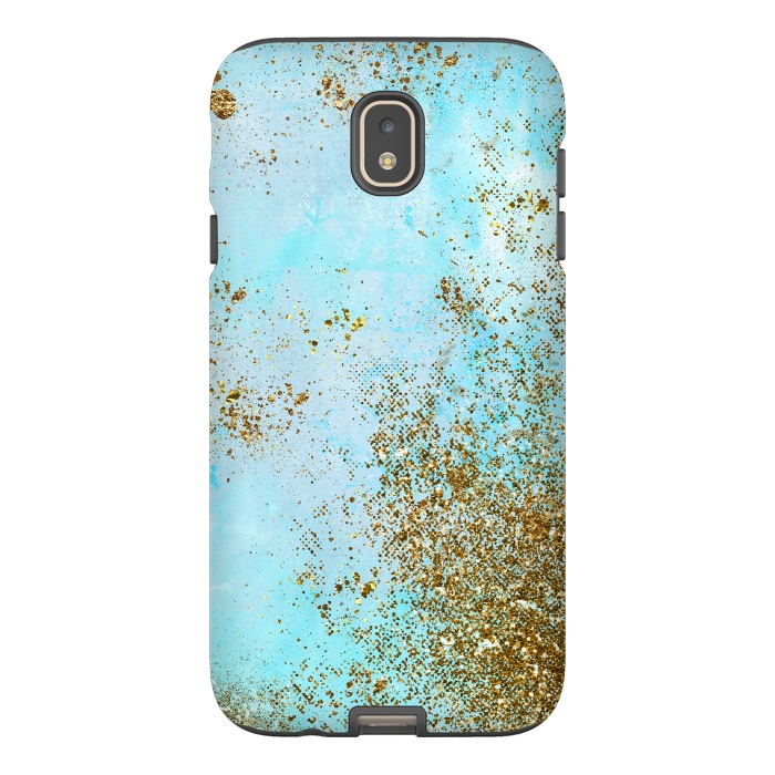 Galaxy J7 StrongFit Gold and Teal Mermaid Glitter Foam by  Utart