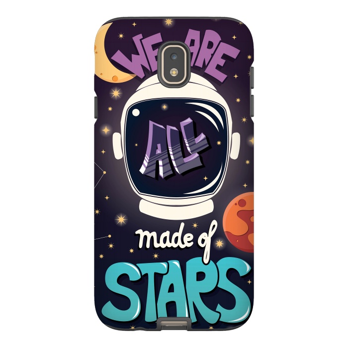 Galaxy J7 StrongFit We are all made of stars, typography modern poster design with astronaut helmet and night sky by Jelena Obradovic
