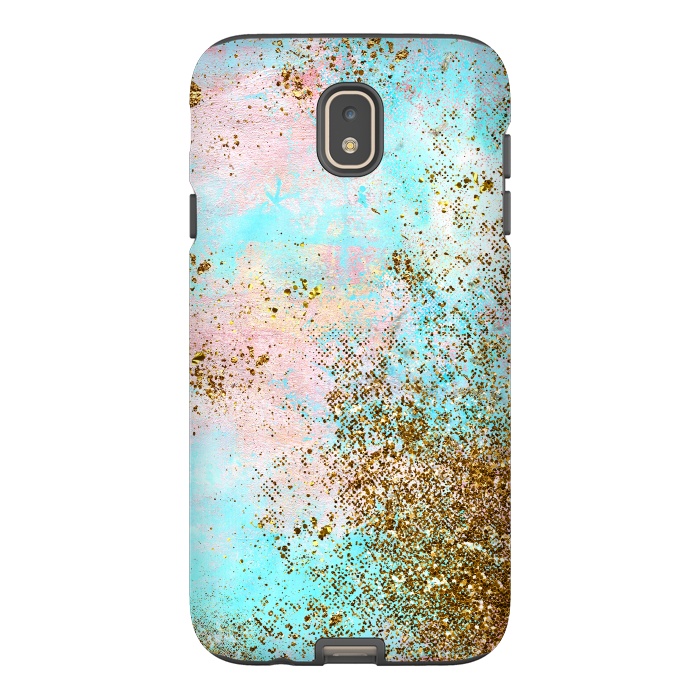 Galaxy J7 StrongFit Pink and Teal and Gold Mermaid Glitter Seafoam by  Utart