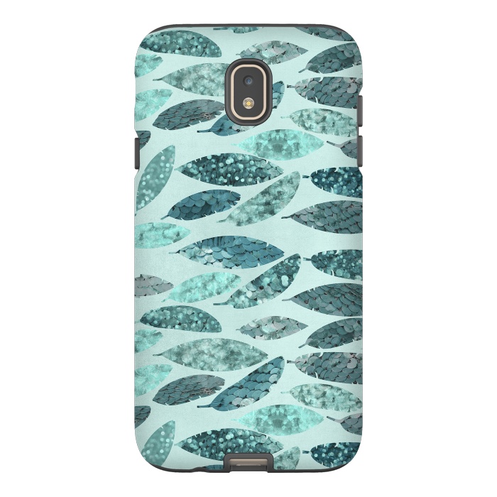 Galaxy J7 StrongFit Turquoise Green Mermaid Feathers 2 by Andrea Haase