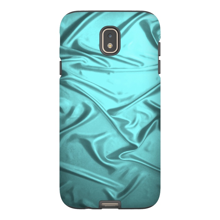 Galaxy J7 StrongFit Shimmering Teal Satin by Andrea Haase