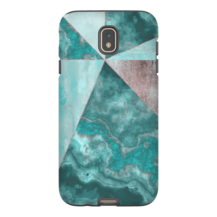 Galaxy J7 StrongFit Rosegold And Gemstone Collage 2 by Andrea Haase