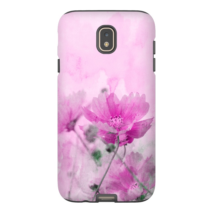 Galaxy J7 StrongFit Pink Cosmea Watercolor Art by Andrea Haase
